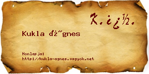 Kukla Ágnes névjegykártya
