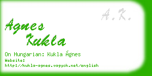 agnes kukla business card